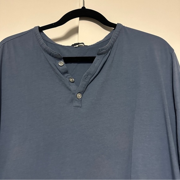 Robert Barakett Men's Henley Short Sleeve Cotton Light Blue Shirt Size XXL - Picture 4 of 8